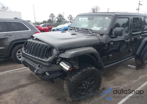 2025 Jeep Wrangler 4-Door Willys 4X4 z USA, uszkodzony, nr VIN 1C4PJXDNXSW509538